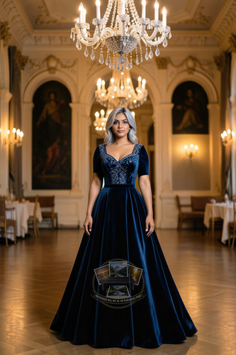 Bellissima donna abito velluto