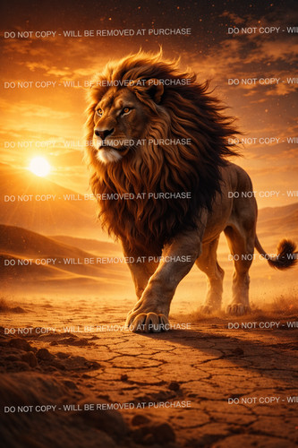 Quadro leone sahara - leone, foto